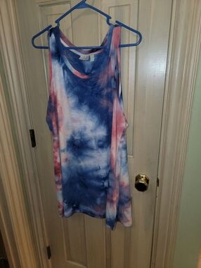 Tie-Dye LOGO Lounge Lori Goldstein Sz 2X Tank Top - Blue & Pink